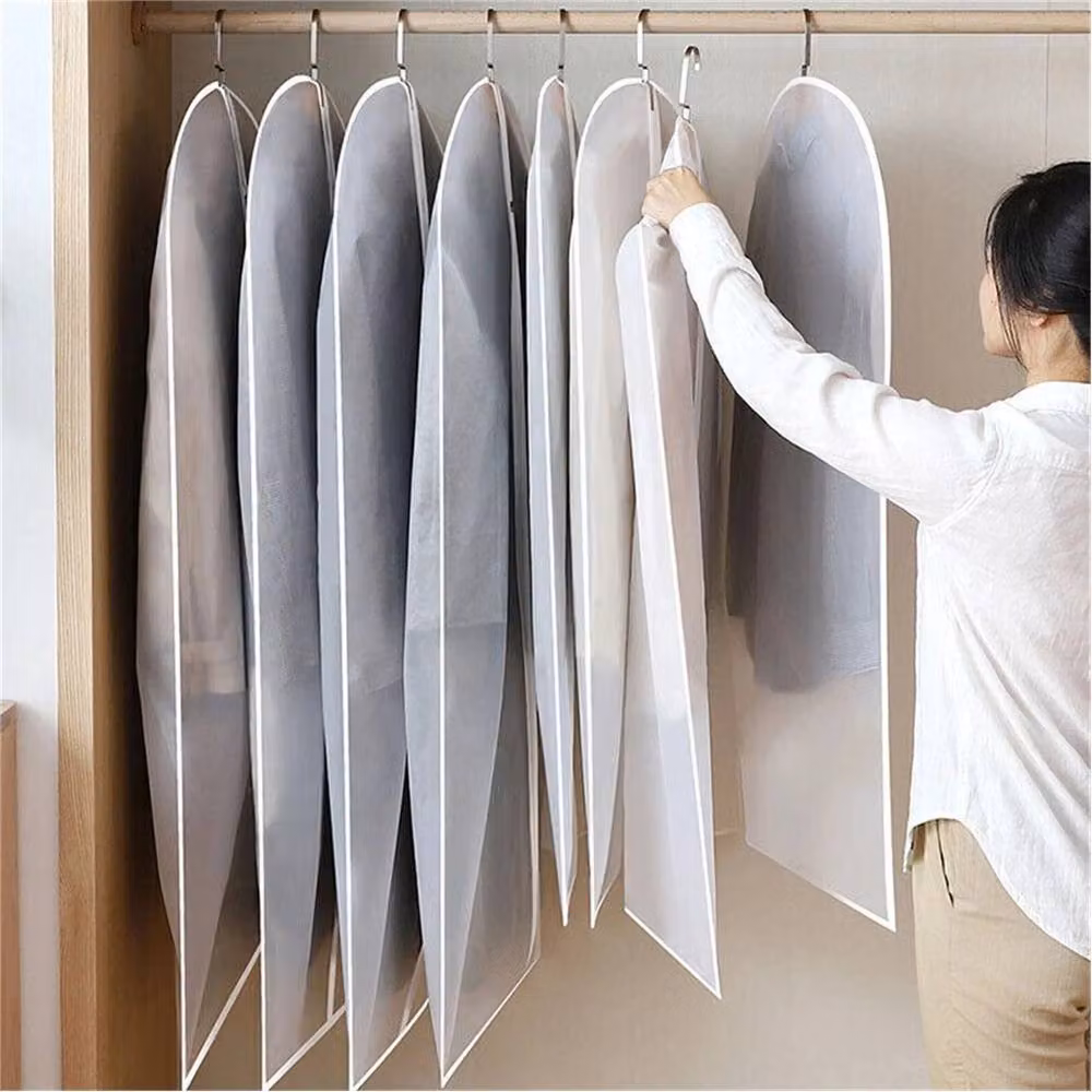 Nordara 12 Pack Large Transparent Plastic Hanging Clothes Covers for Suit and Dust Protection – 2
