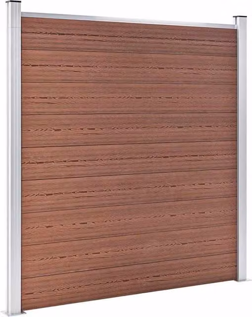 Berkfield Home Durable WPC Garden Fence Board, Brown, W: 180 cm, H: 186 cm – 1
