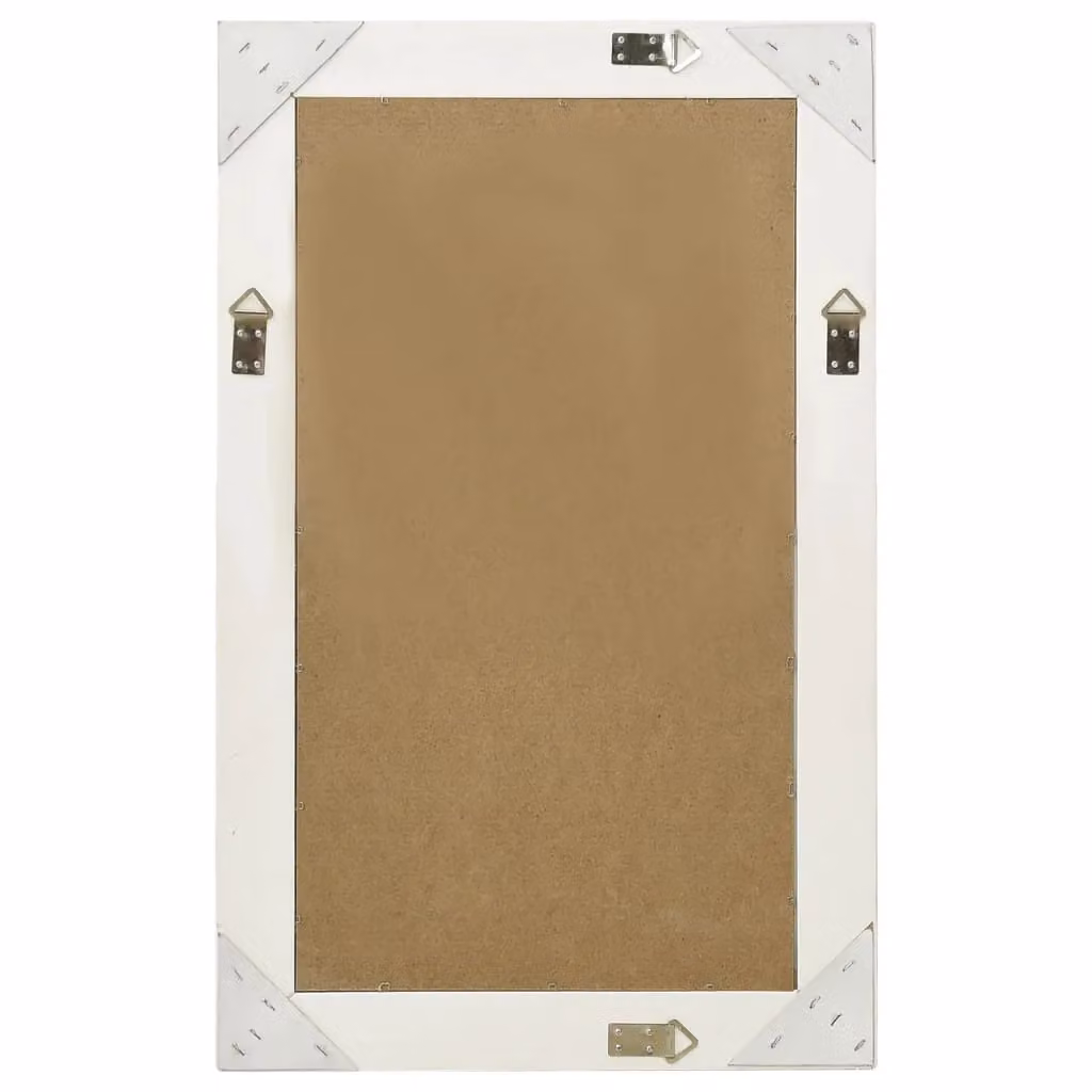 Berkfield Home Antique Baroque Style Rectangular Wall Mirror, White, W: 50 cm, H: 80 cm – 2