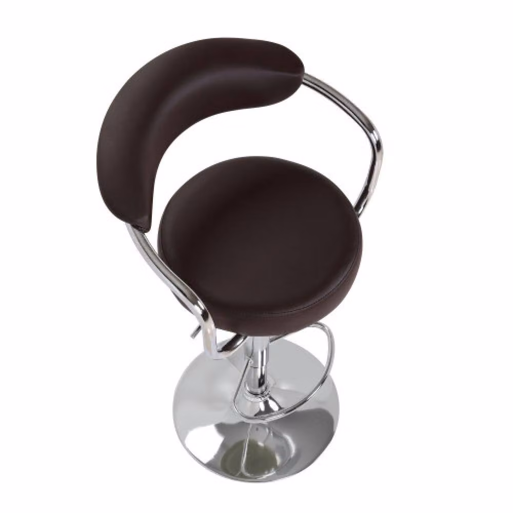 netfurniture Pinnacle Brown Padded Synthetic Leather Kitchen Bar Stool with Arms and Swivel Function – 2