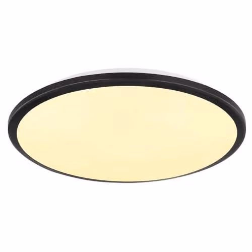 Globo Lighting Round LED Ceiling Light in Black, Warm White, Diameter: 35 cm, Height: 5.5 cm – 1