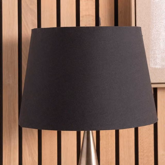 Ruma Black Tapered Cotton Lamp Shade for Table and Floor Lamps, Diameter: 35.56 cm