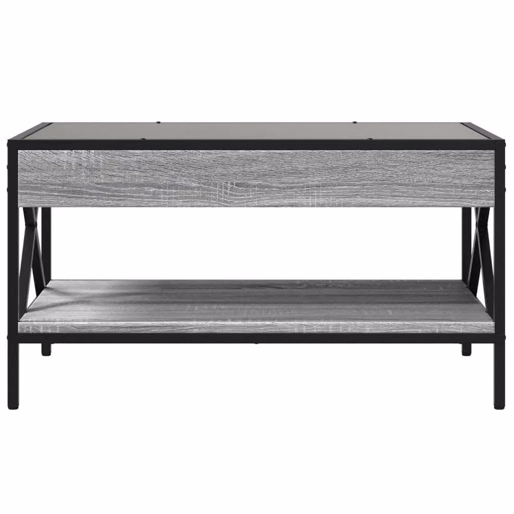 Berkfield Home Infinity LED Decorative Coffee Table in Grey Sonoma, W: 70 cm, D: 50 cm, H: 38 cm – 3