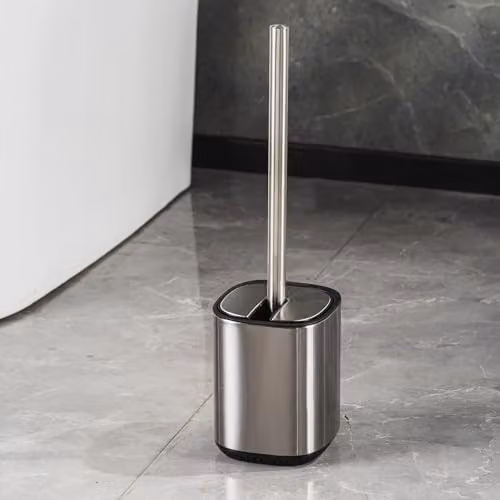Showerdrape Echo Stainless Steel Toilet Brush and Holder Set in Silver, H38 x W10.5 x D11 cm – 3