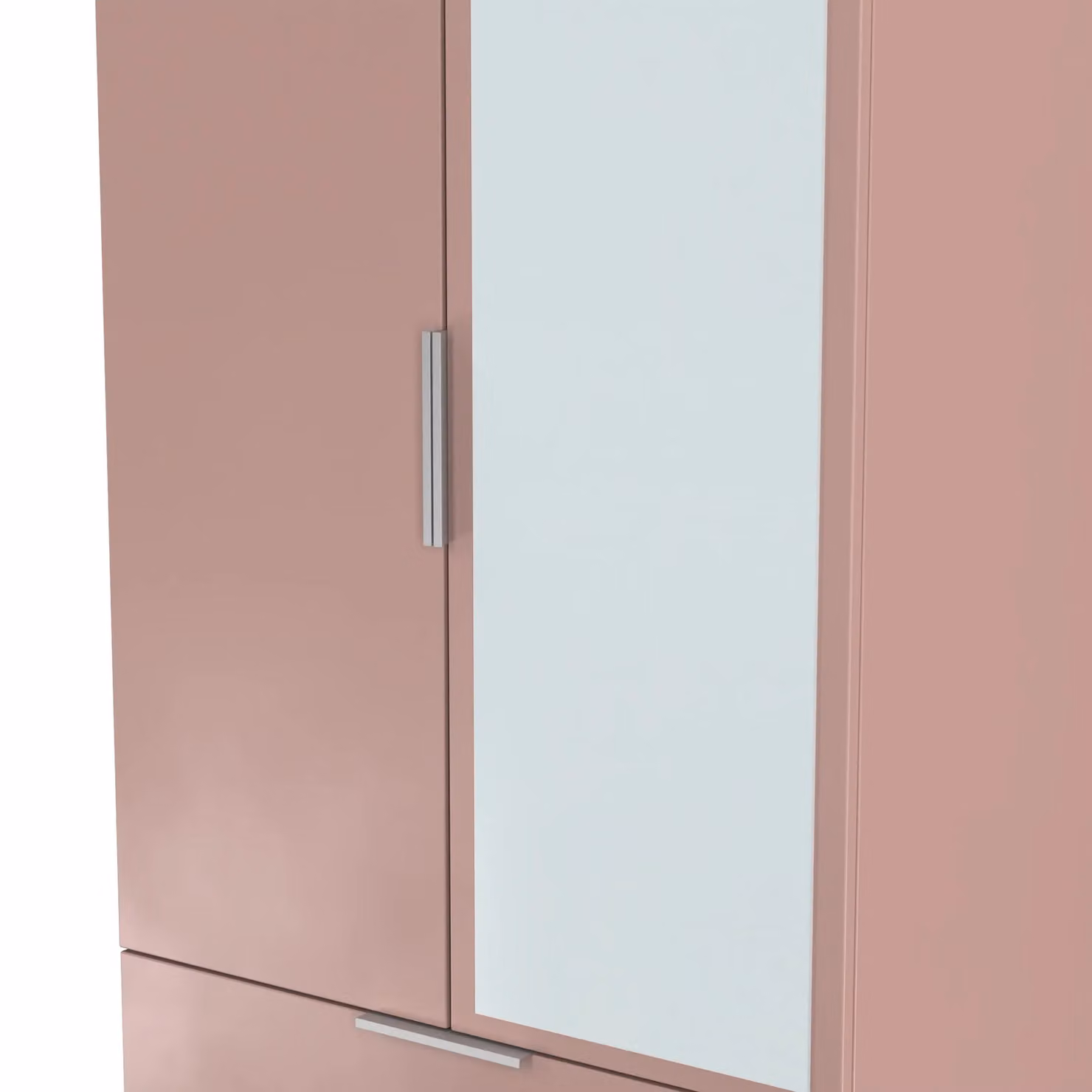 Ready Assembled 2 U Dover 2 Door 2 Drawer Mirrored Wardrobe in Dusty Pink – 3