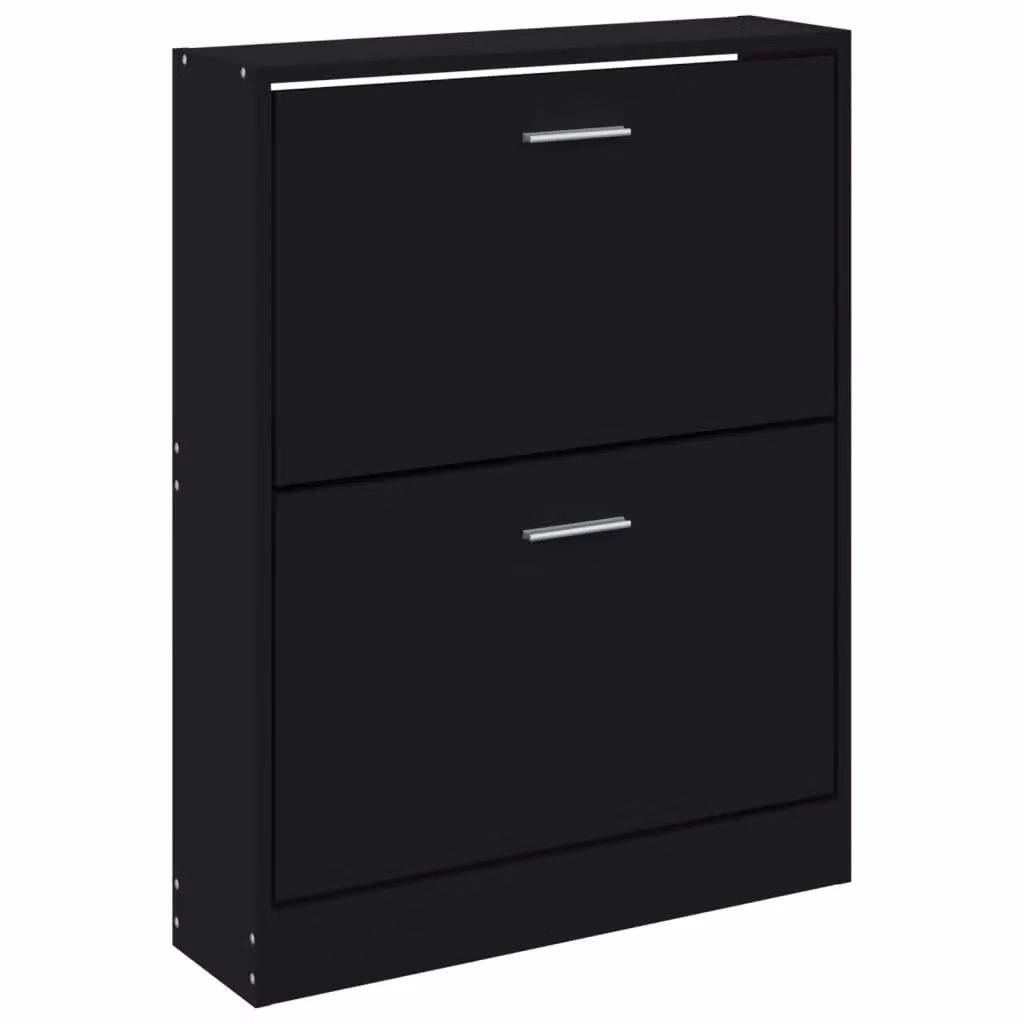 Berkfield Home Black Modern Wall Mounted Shoe Cabinet with Tilting Compartments W/D/H: 59 x 17 x 81 cm – 2