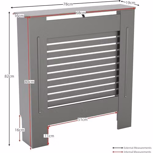 Vida Designs Milton Radiator Cover in Olive Grey, H 82 x W 78 x D 19 cm – 3