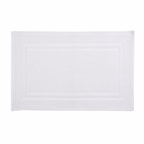 Christy Fina Rectangular Cotton Bath Mat in White, W: 80 cm, D: 50 cm