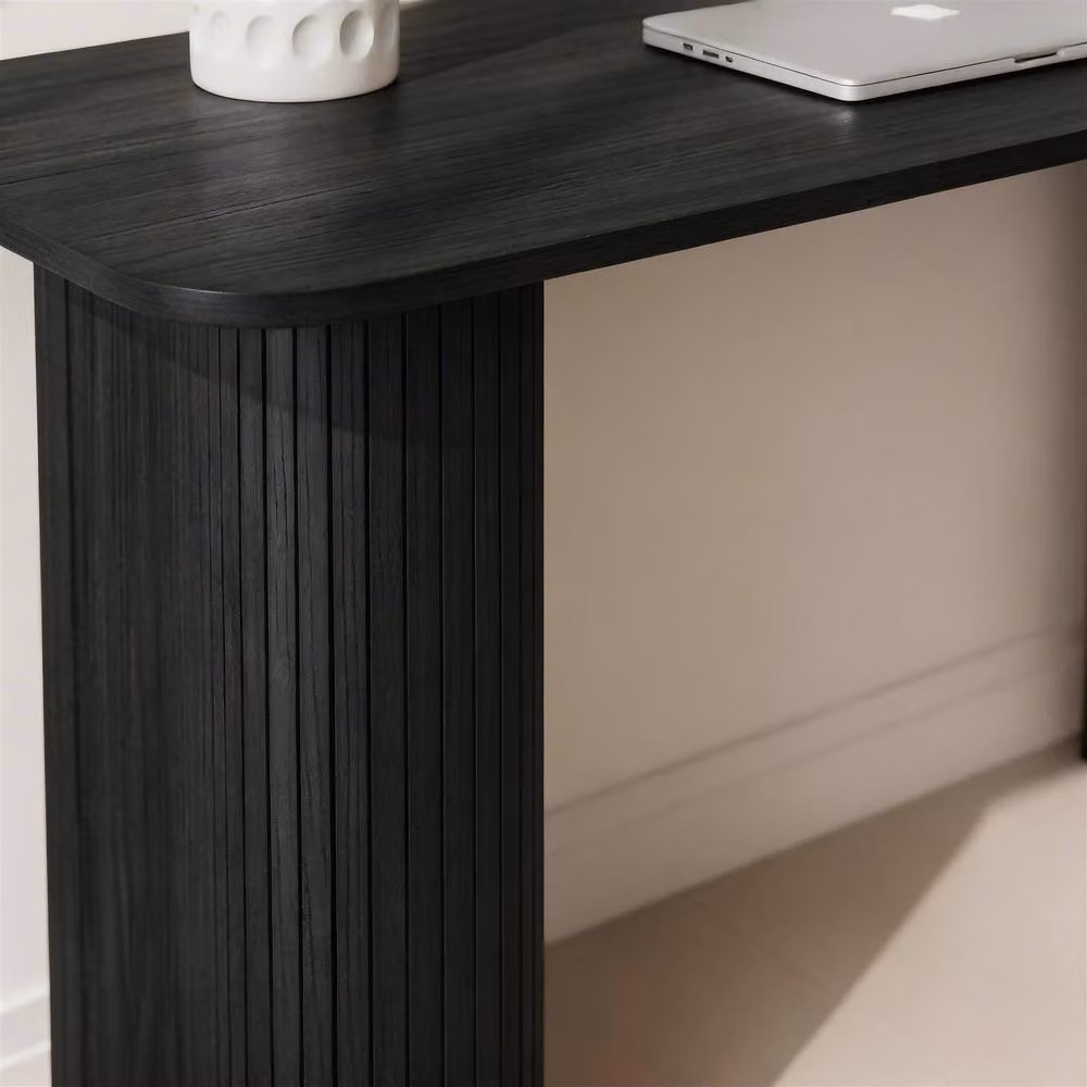 Home Source Monroe Compact Wooden Computer Desk in Black W/D/H: 119 x 50 x 73.5 cm – 2