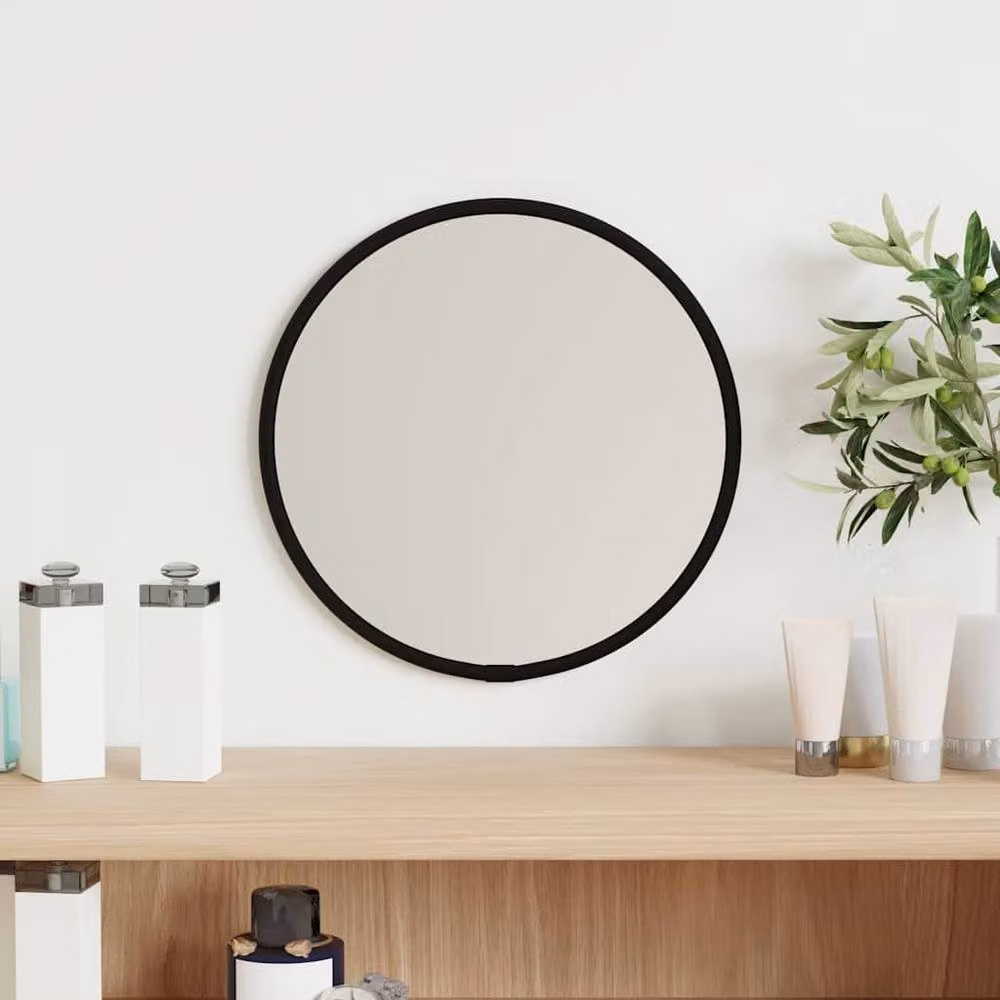 Berkfield Home Round Wall Mirror in Black, Diameter: 20 cm – 2