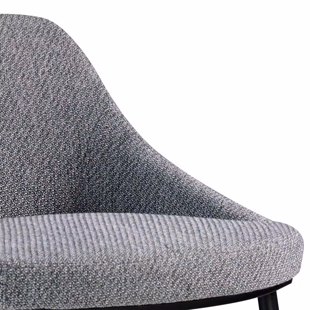 Angel Cerda Grey Fabric Kitchen Stool W: 49 cm, D: 53 cm, H: 90 cm – 4