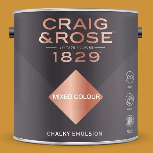 Craig & Rose 1829 Chalky Emulsion Paint in French Ochre, 2.5 l