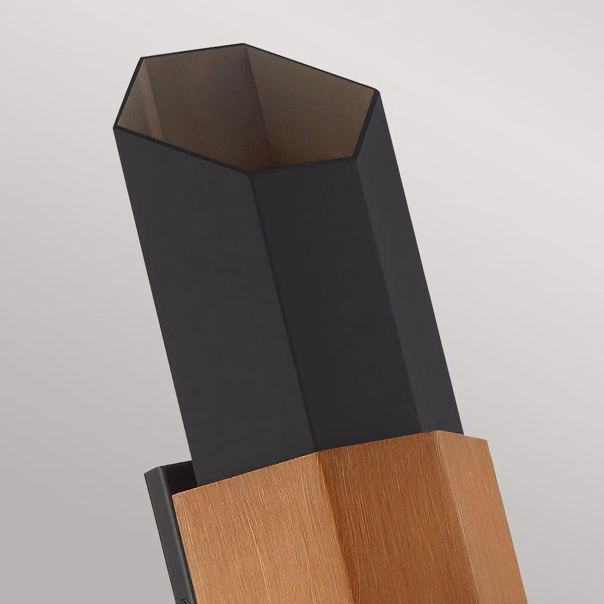 Netlighting Quoizel Chasm Outdoor Up and Down LED Wall Lamp in Matte Black with Wood Effect Strap, 3000K, IP44 – 2