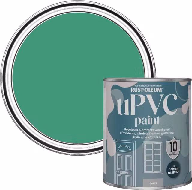 Rust-Oleum Satin Finish UPVC Paint, Green, 0.75 l