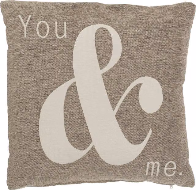 Orsina You & Me Words Cushion in Beige, W/D/H: 45 x 45 x 45 cm – 2