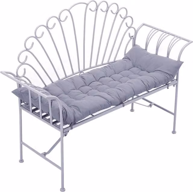 Livingandhome Grey Rectangular Bench Recliner Lounge Seat Cushion, Width: 110 cm