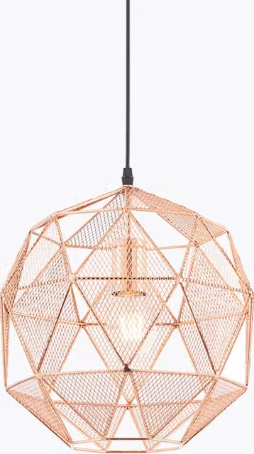 Perch & Parrow Endon Armour Spherical Copper Pendant Light with E27 Fitting