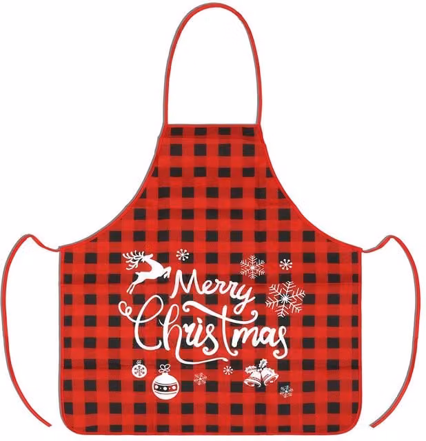 Neel Blue Christmas Apron for Men and Women, W: 60 cm, H: 70 cm – 1
