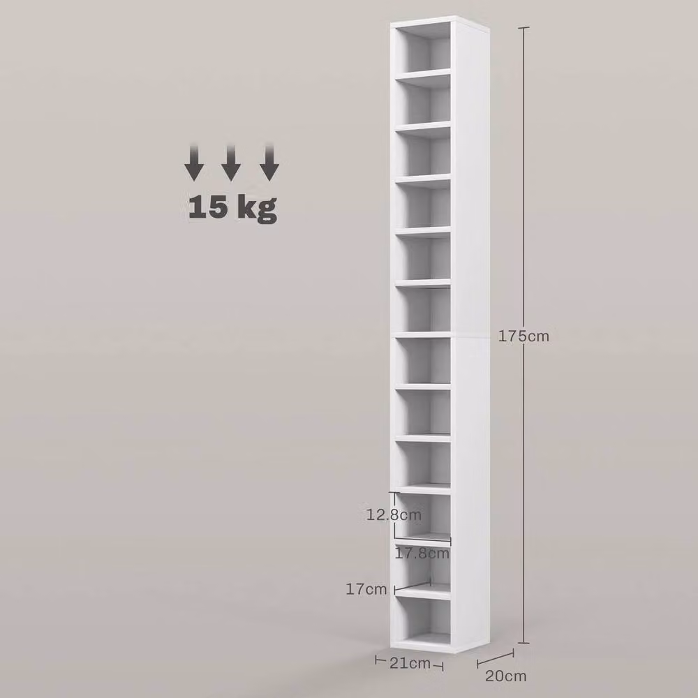 PAWNORA Tall 12-Tier Storage Tower in White – 2