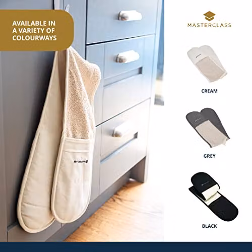 MasterClass Professional Non-Slip Cotton Oven Glove in Beige – 6