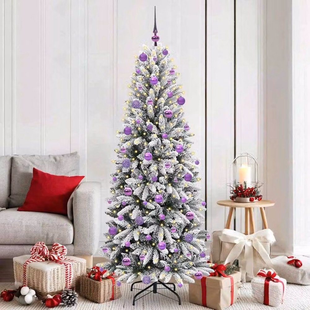 Berkfield Home Green Artificial Christmas Tree with 300 White LEDs, W/D/H: 73 x 73 x 180 cm – 2