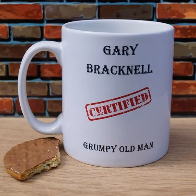 Uniqueful Personalised Grumpy Old Man Ceramic Mug for Adults, White