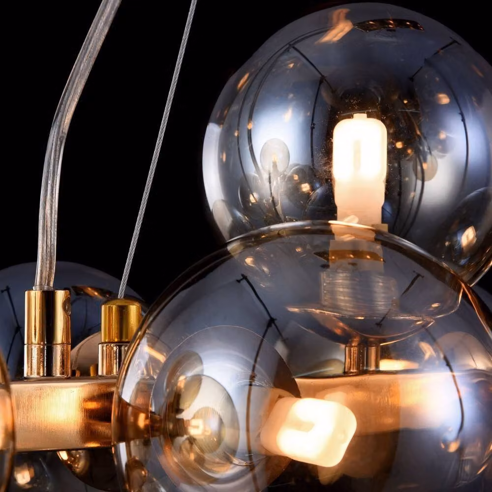 Netlighting Dallas Gold Ceiling Pendant Lamp with 25 G9 Lights – 3