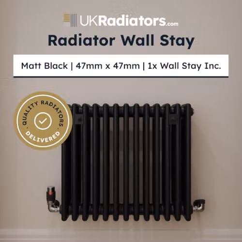 Talus Antique Brass Radiator Wall Stay in Black – 2
