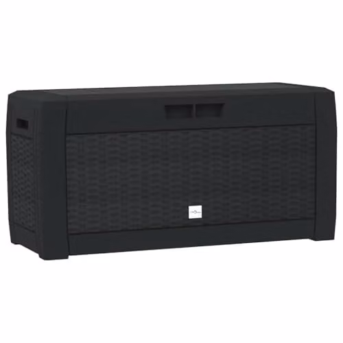 vidaXL Modern Anthracite Garden Storage Box in Plastic, W/D/H: 119 x 48 x 60 cm – 1