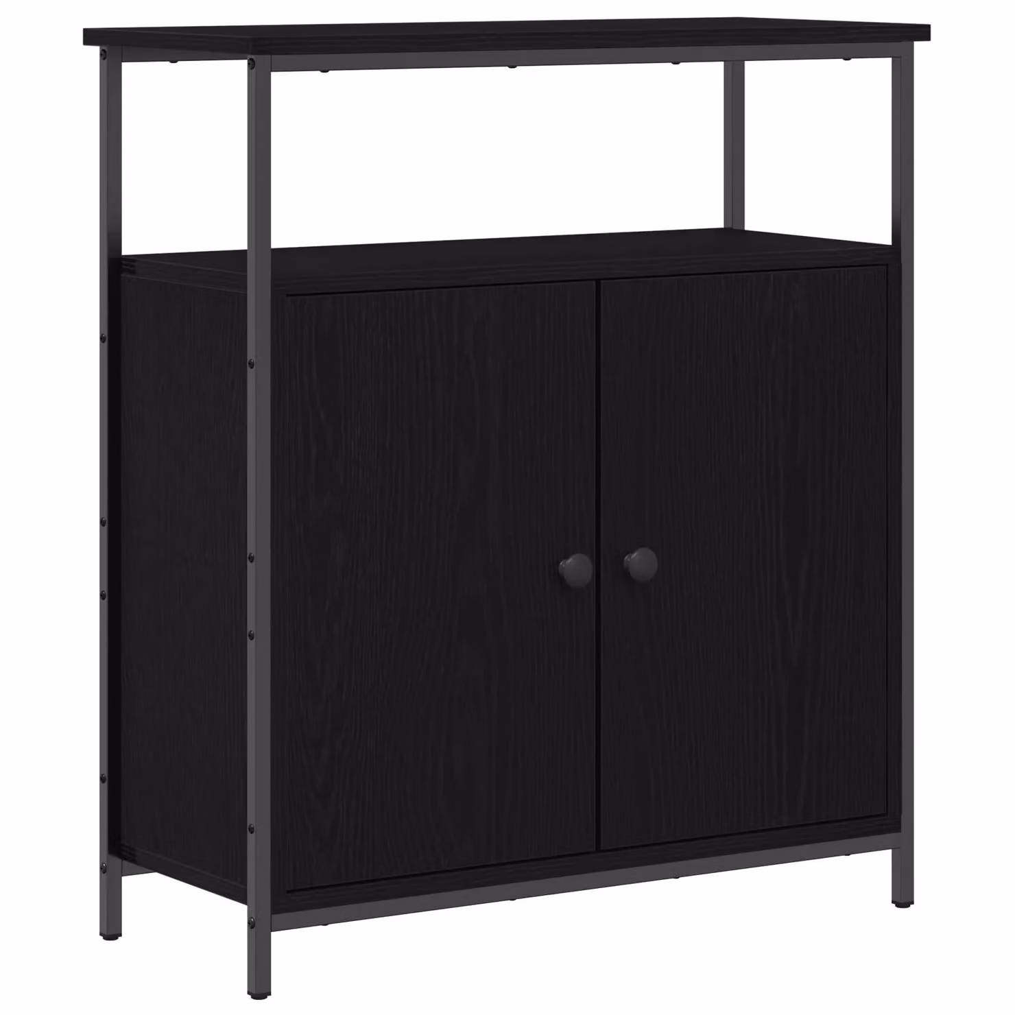 Berkfield Home Modern Wall-Mounted Black Oak Cabinet with Hinged Doors, W/D/H: 69.5 x 34 x 90 cm – 2