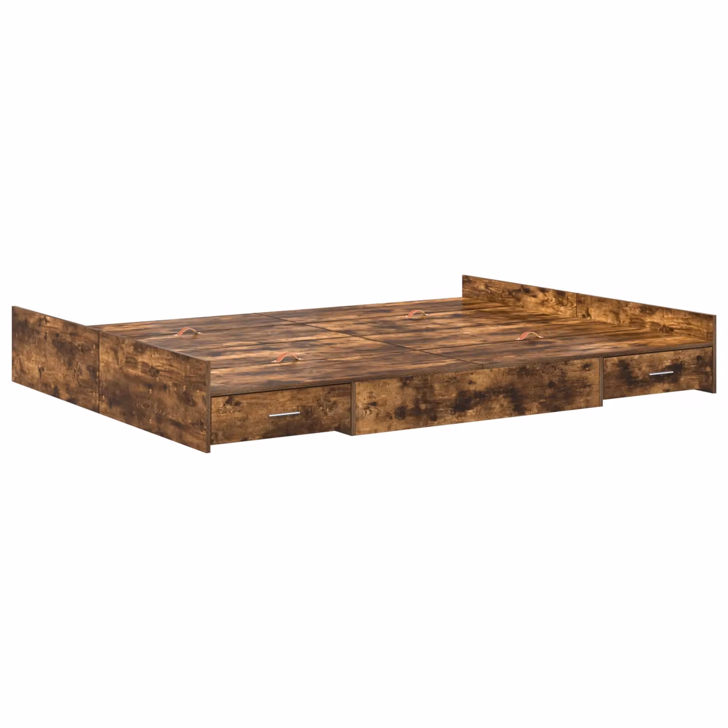 Berkfield Home Storage Bed Frame with Headboard and Drawers in Smoked Oak Brown, W/D/H: 150 x 200 cm – 2