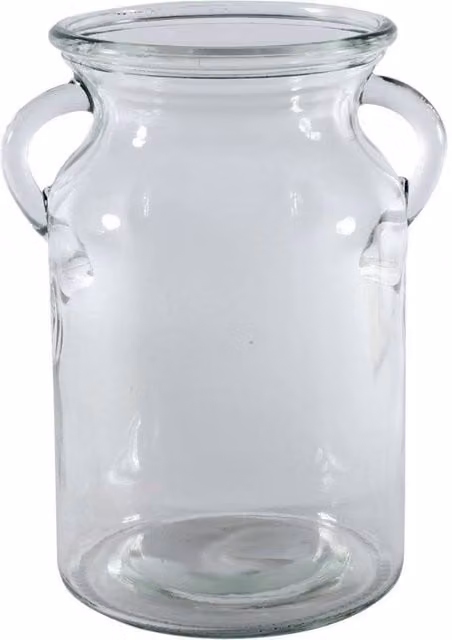 KDMD Glass Milk Churn Set of 3 in Clear, H 19 cm x Dia 12 cm