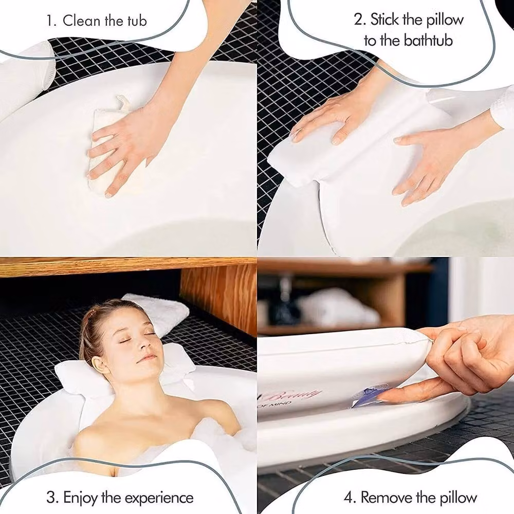 NESTLUNE Waterproof Lightweight Spa Bath Pillow Support in White – 3
