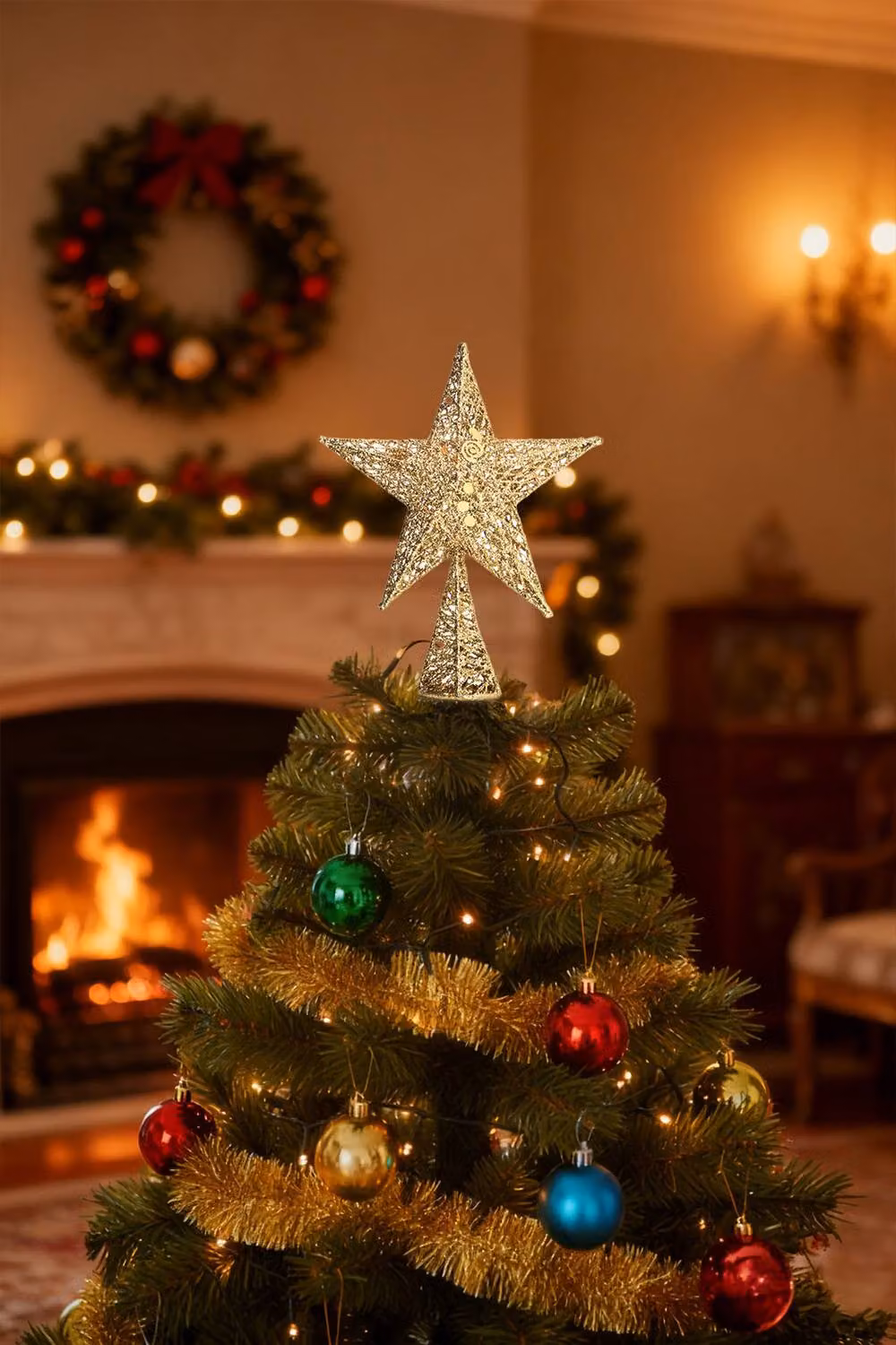 Garden Sanctuary Gold Geometric Star Christmas Tree Topper – 2
