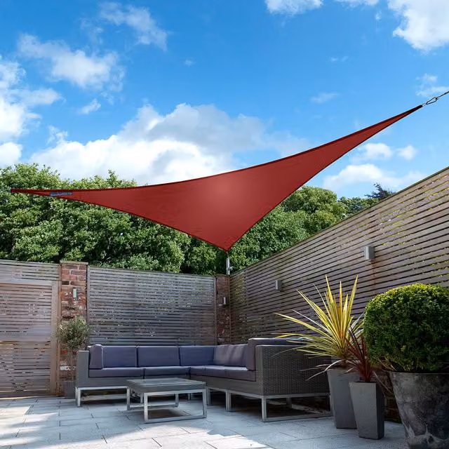 Kookaburra Red Triangle Waterproof Sun Shade Sail with UPF 50 Protection