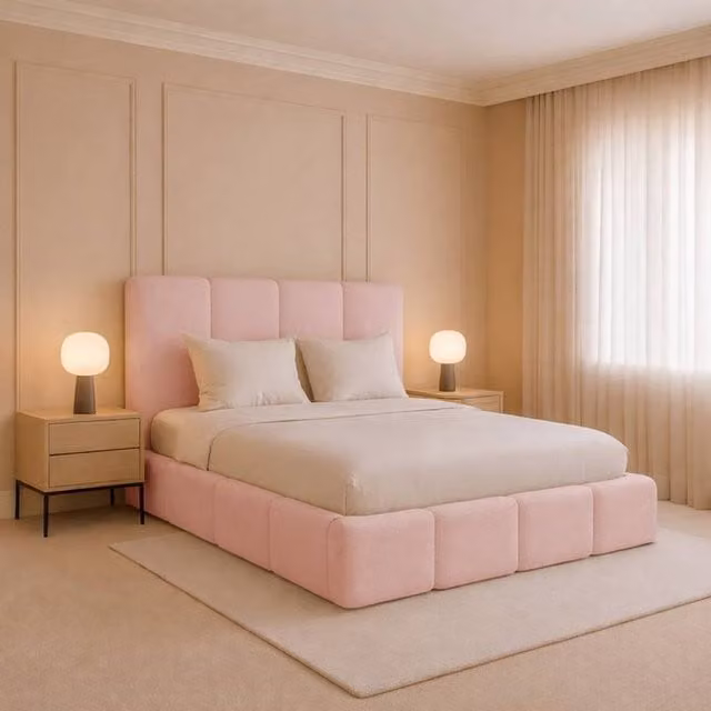 Desire Deco Monaco Upholstered Plush Velvet Ottoman Storage Bed Frame in Pink, W/D/H: 120 x 200 cm – 1