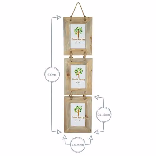 Nicola Spring Pack of 2 Rustic Brown Wooden Hanging Photo Frames for 10 x 15 cm Photos – 2