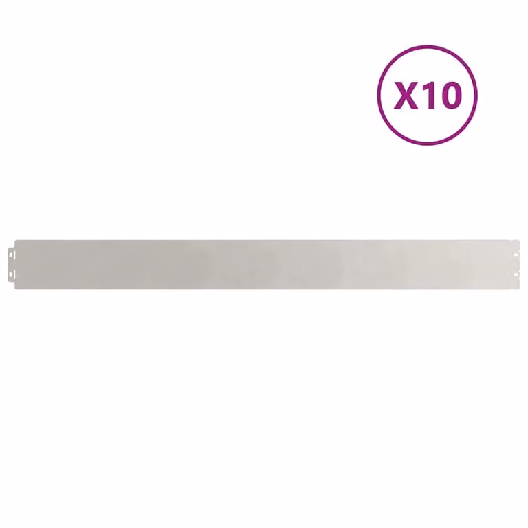 Berkfield Home Stainless Steel Lawn Edgings, Silver, 10 x 103 cm (10 pieces)