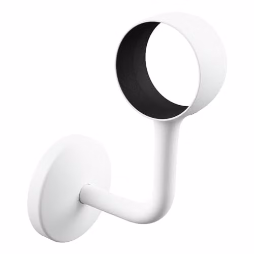 Rothley Matt White Wall Mounted Staircase Handrail Bracket 40mm