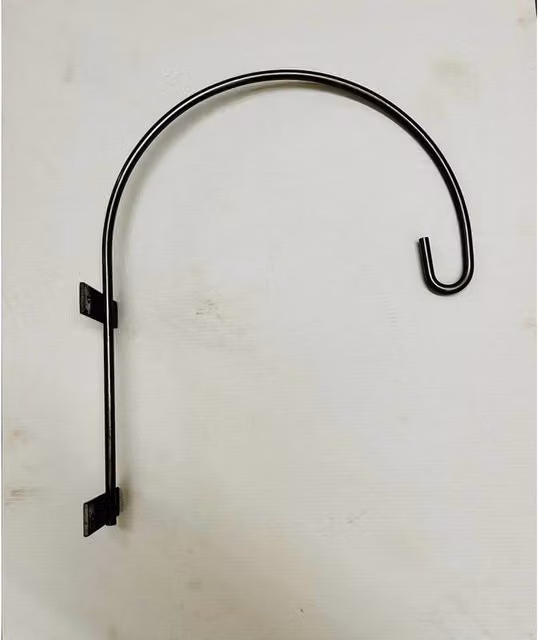 Poppyforge Steel Swan Neck Wall Bracket, Powder Coated Black, W/D/H: 33.0 x 30.5 x 30.5 cm