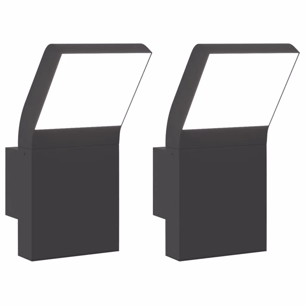 Berkfield Home Outdoor LED Wall Lights, 2 Pack, Black Die-cast Aluminium – 2