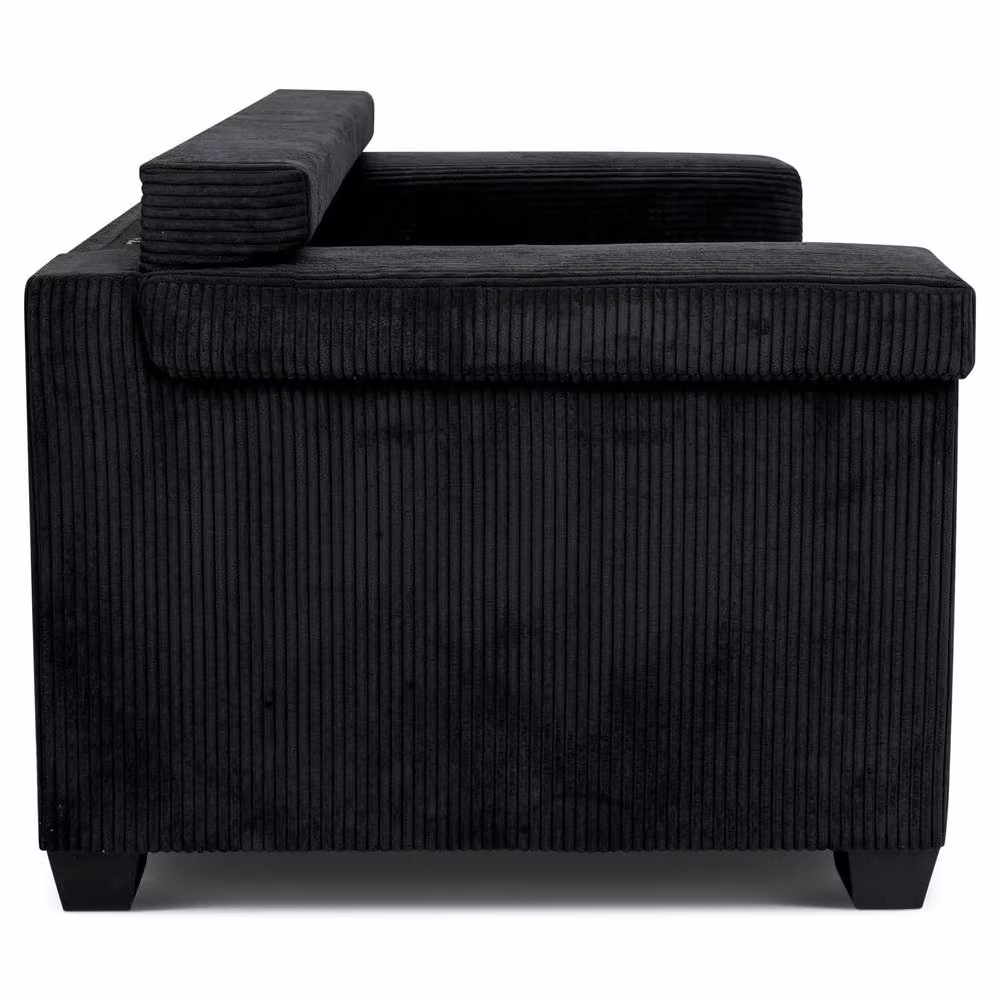 Bravich LTD Enzo 2 Seater Jumbo Corduroy Sofa in Black – 8