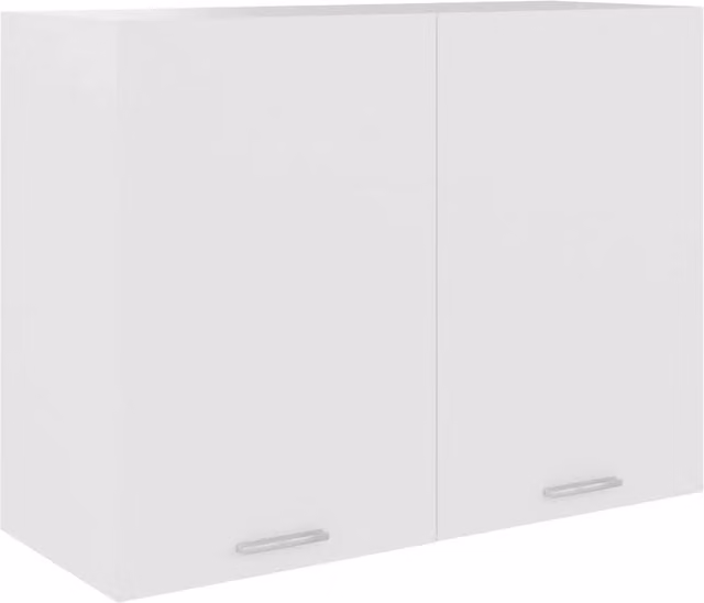 Berkfield Home White Wall Mounted Hanging Kitchen Cabinet with Internal Shelves and Hinged Doors W/D/H: 80 x 31 x 60 cm