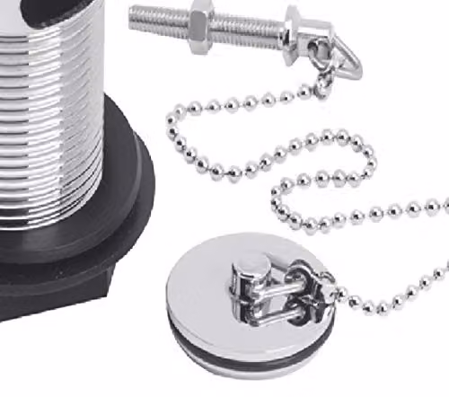 Nuie E303 Modern Brass Basin Waste with Poly Plug and Ball Chain, Chrome – 2