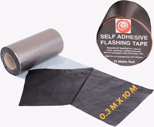 NOVECRAFTO Waterproof Self Adhesive Lead Flashing Repair Tape, Black, W: 300 mm, L: 10 m
