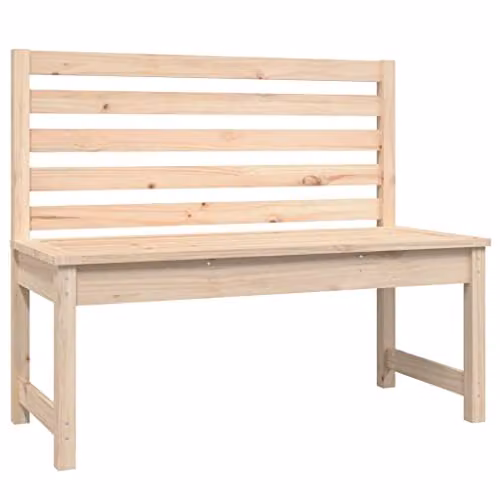 vidaXL Classic Garden Bench in Untreated Solid Pine Wood, Brown/Beige, W/D/H: 109 x 48 x 91.5 cm – 1