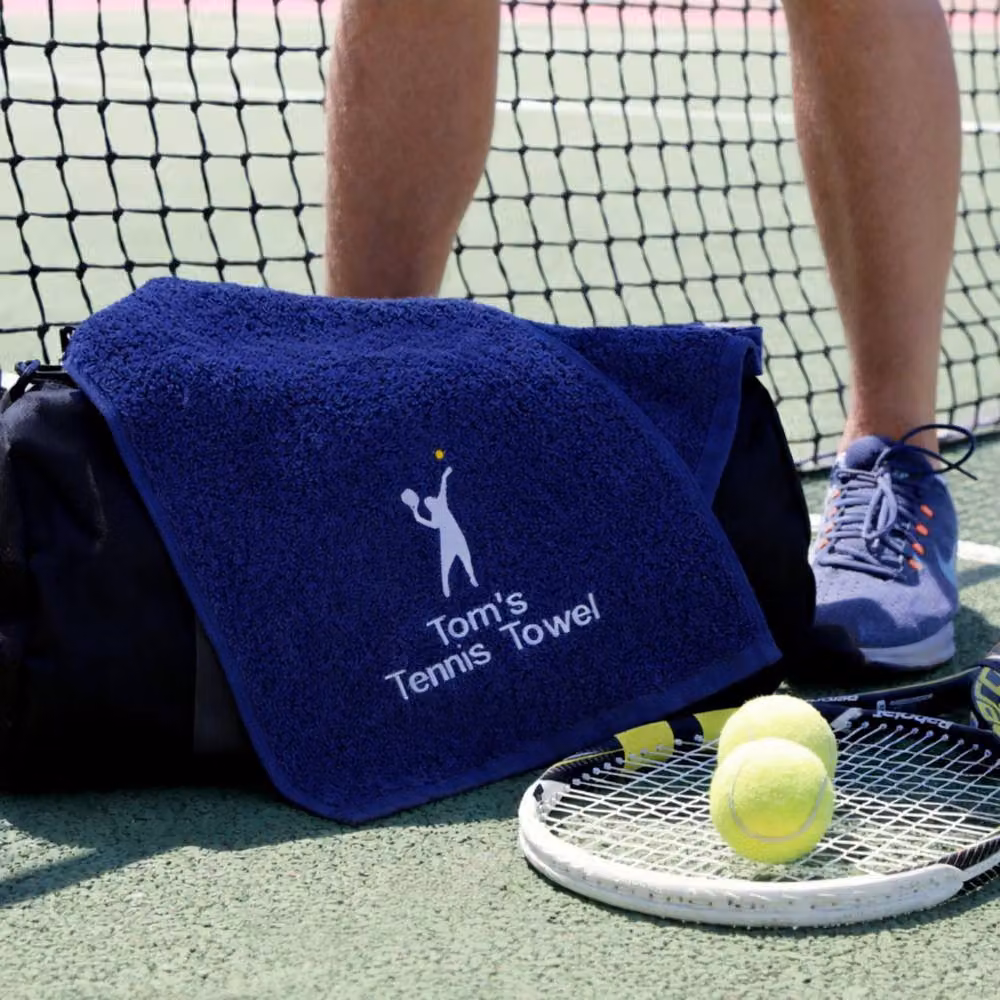 Duncan Stewart Personalised Navy Blue Cotton Terry Tennis Court Towel – 2