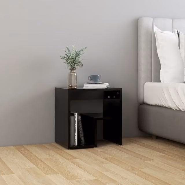 Berkfield Home Bed Cabinet in Black, W/D/H: 40 x 30 x 40 cm