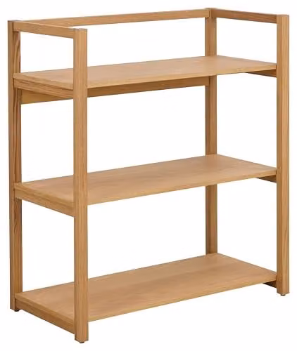 AC Design Furniture Lars Rectangular Shelf with 3 Shelves and Oak Frame, Natural/Brown, W/D/H: 80 x 40 x 93.3 cm – 1