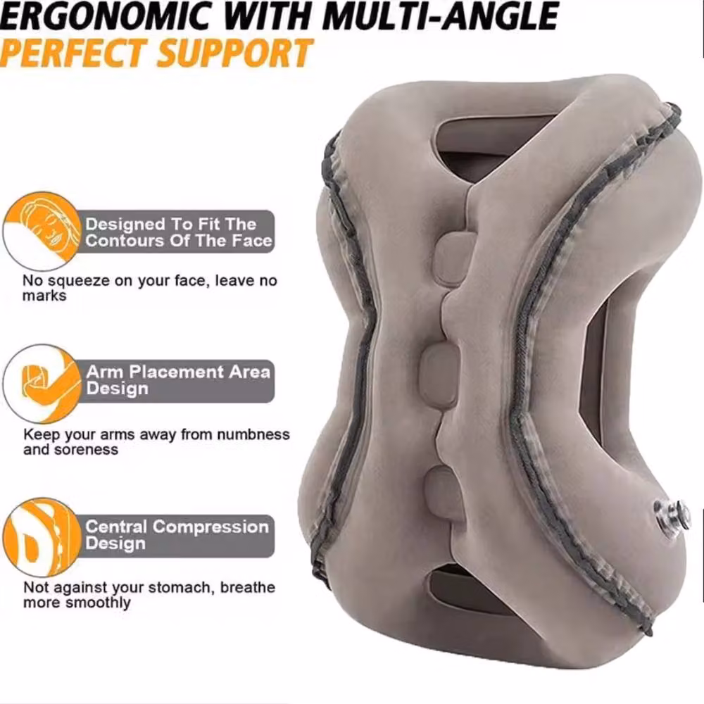 SPETLEK Inflatable Travel Pillow for Airplane Head Support in Grey – 3